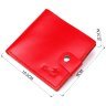 Красный женский кожаный кошелек компактного размера на кнопке SHVIGEL (2416215) - 11