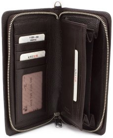 Мужской кожаный клатч коричневого цвета (Турция) KARYA (16082)