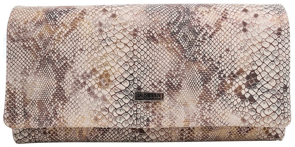 Качественный женский кошелек на магните из натуральной кожи под фактуру змеи Desisan 106931 бежевого цвета фото №1 Качественный женский кошелек на магните из натуральной кожи под фактуру змеи Desisan 106931 бежевого цвета modnotak фото №1