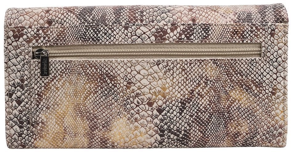 Качественный женский кошелек на магните из натуральной кожи под фактуру змеи Desisan 106931 бежевого цвета фото №2 Качественный женский кошелек на магните из натуральной кожи под фактуру змеи Desisan 106931 бежевого цвета modnotak фото №2