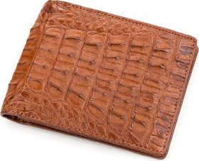 Чоловічий гаманець з натуральної шкіри крокодила коричневого кольору CROCODILE LEATHER (024-18163)