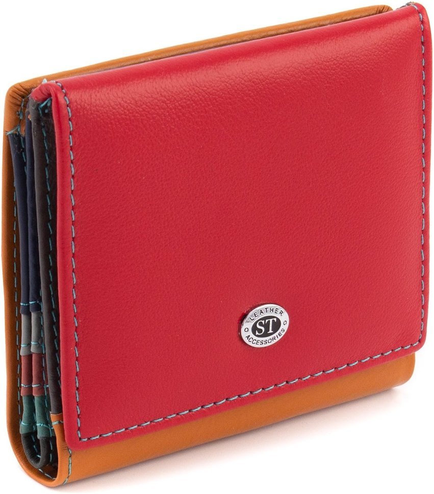 Кольоровий жіночий гаманець із натуральної шкіри із монетницею ST Leather 1767231