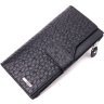 Черный женский кожаный кошелек с цветочным тиснением KARYA (2421333) - 1