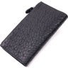Черный женский кожаный кошелек с цветочным тиснением KARYA (2421333) - 2