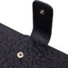 Черный женский кожаный кошелек с цветочным тиснением KARYA (2421333) - 3