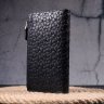 Черный женский кожаный кошелек с цветочным тиснением KARYA (2421333) - 9