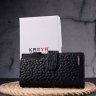 Черный женский кожаный кошелек с цветочным тиснением KARYA (2421333) - 10