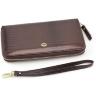 Лаковый коричневый кошелек с золотистой молнией ST Leather (16321) - 3
