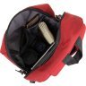 Жіночий малиновий текстильний рюкзак на блискавці Vintage (20627) - 3