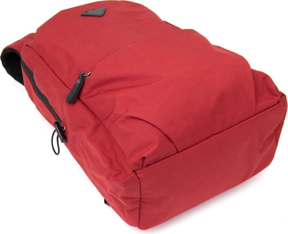 Жіночий малиновий текстильний рюкзак на блискавці Vintage (20627)