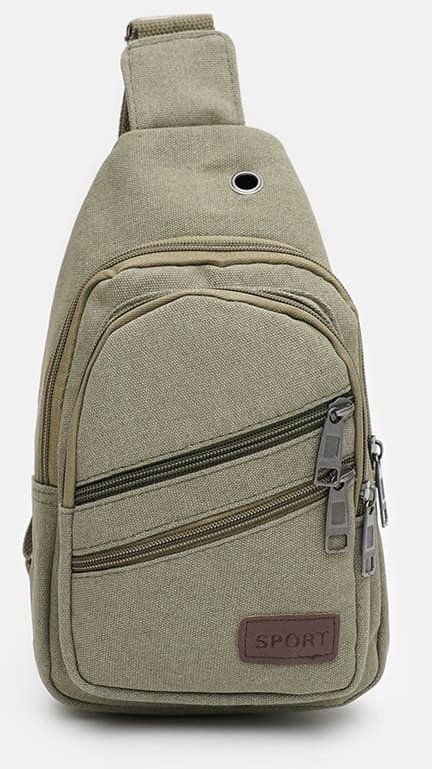 Зеленая мужская тактическая сумка-слинг из текстиля Monsen (22163)