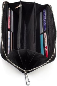 Чоловічий гаманець-клатч із натуральної шкіри чорного кольору на змійці ST Leather 1767431