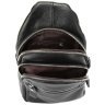 Мужская сумка-слинг из натуральной фактурной кожи черного цвета Tiding Bag 77531 - 2
