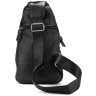 Мужская сумка-слинг из натуральной фактурной кожи черного цвета Tiding Bag 77531 - 3