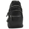 Мужская сумка-слинг из натуральной фактурной кожи черного цвета Tiding Bag 77531 - 5