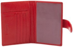 Шкіряна обкладинка для паспорта та карток ST Leather 97731 червоного кольору