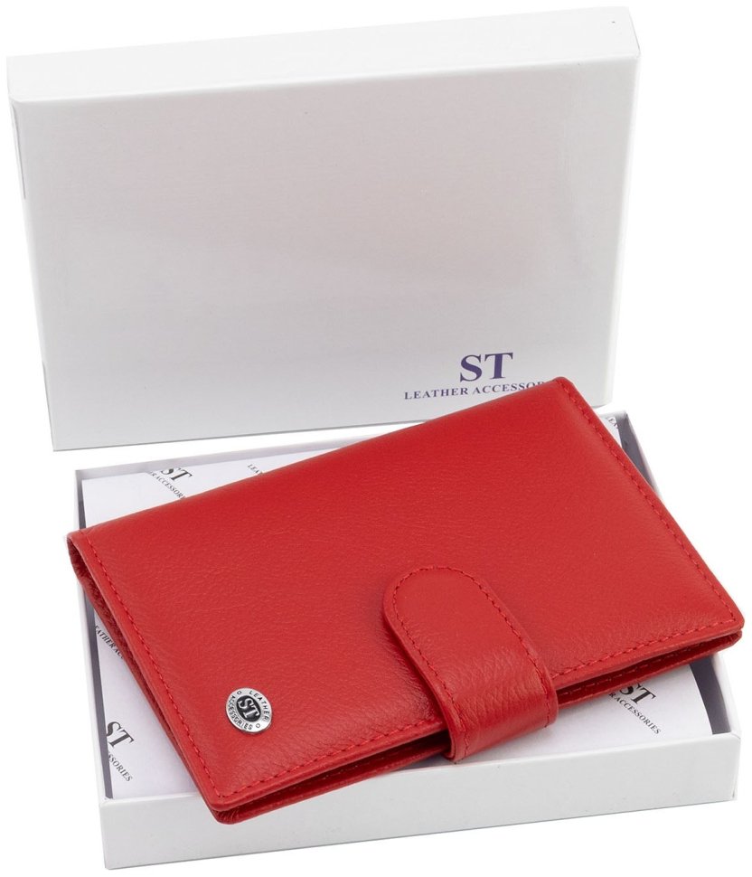 Кожаная обложка для паспорта и карточек ST Leather 97731 красного цвета фото №6 Кожаная обложка для паспорта и карточек ST Leather 97731 красного цвета modnotak фото №6