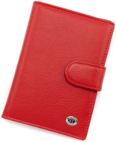 Шкіряна обкладинка для паспорта та карток ST Leather 97731 червоного кольору