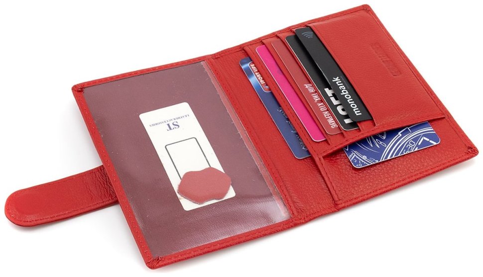 Кожаная обложка для паспорта и карточек ST Leather 97731 красного цвета фото №5 Кожаная обложка для паспорта и карточек ST Leather 97731 красного цвета modnotak фото №5