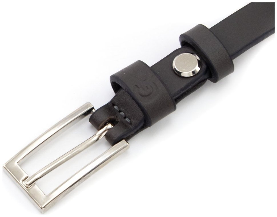 Темно-коричневый узкий женский ремешок из натуральной кожи Grande Pelle 15083 modnotak фото №2