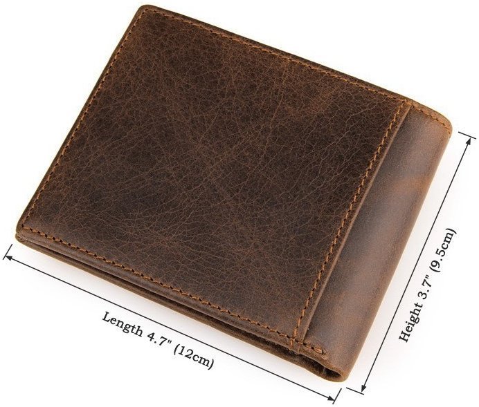Чоловічий портмоне з vintage шкіри коричневого кольору без застібки Vintage 2414230