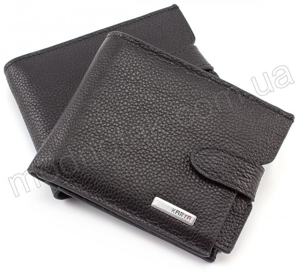 Черный кожаный кошелек оригинального стиля KARYA (0949-45)
