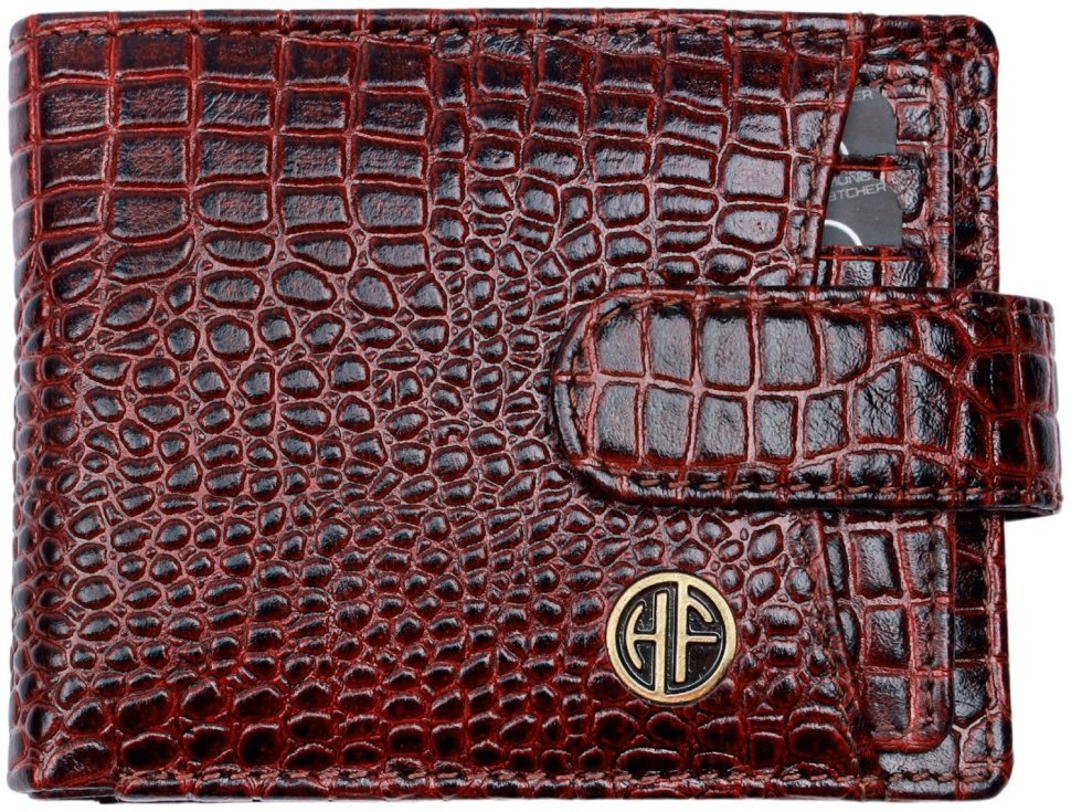 Мужской кожаный кошелек под фактуру кроко со съемным блоком для карт Hammonds Flycatcher HF502 коричневого цвета 108031 фото №1 Мужской кожаный кошелек под фактуру кроко со съемным блоком для карт Hammonds Flycatcher HF502 коричневого цвета 108031 modnotak фото №1
