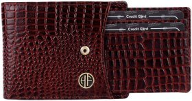 Чоловічий шкіряний гаманець під фактуру кроко зі знімним блоком для карток Hammonds Flycatcher HF502 коричневого кольору 108031