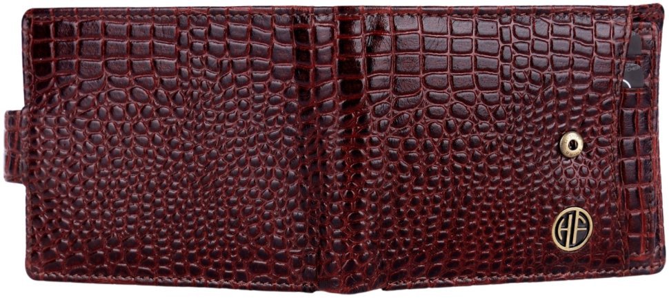 Мужской кожаный кошелек под фактуру кроко со съемным блоком для карт Hammonds Flycatcher HF502 коричневого цвета 108031 фото №4 Мужской кожаный кошелек под фактуру кроко со съемным блоком для карт Hammonds Flycatcher HF502 коричневого цвета 108031 modnotak фото №4