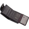 Чорний гаманець з натуральної шкіри з фактурою під крокодила KARYA (1052-502) - 6