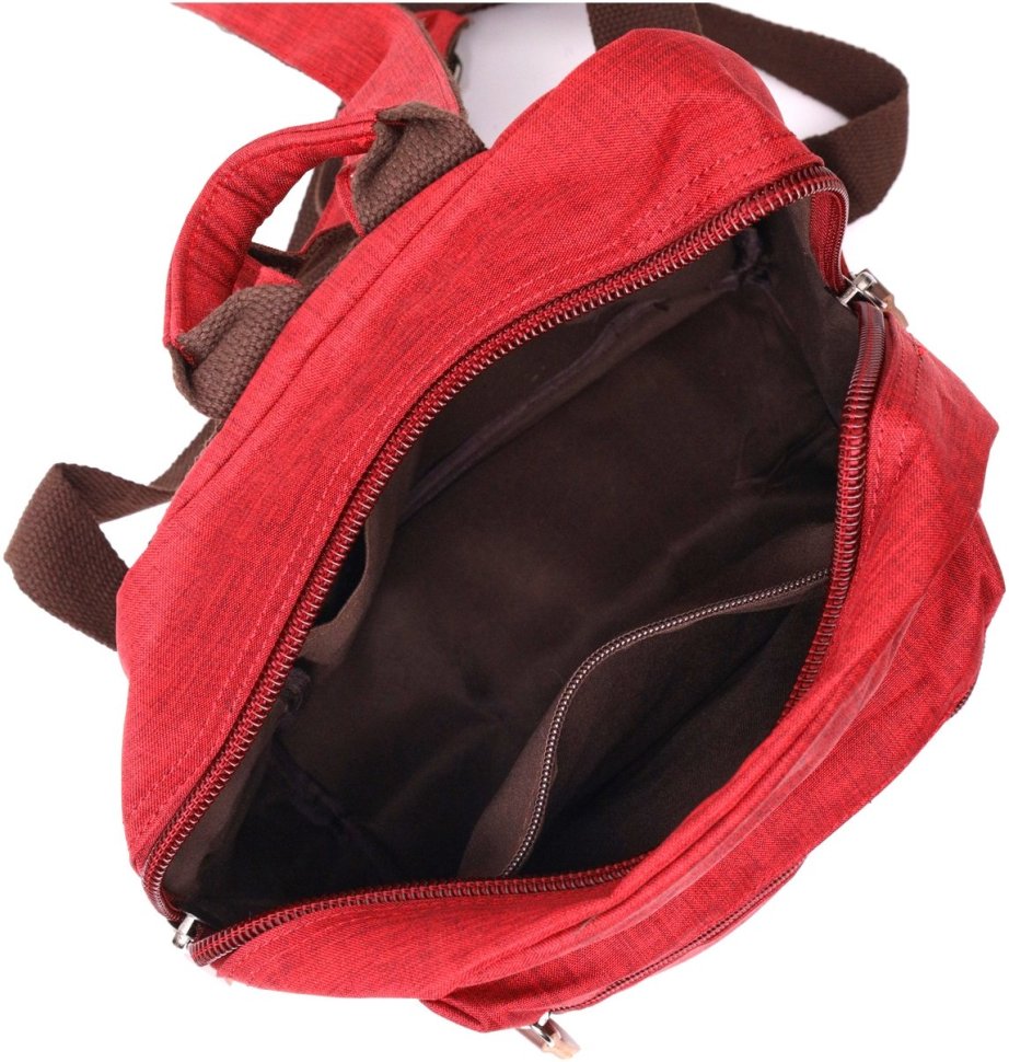 Бордовый женский рюкзак среднего размера из текстиля Vintage 2422245
