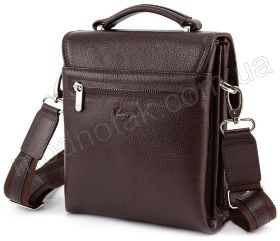 Чоловіча коричнева сумка з натуральної шкіри з ручкою KARYA (0811-39) - 2
