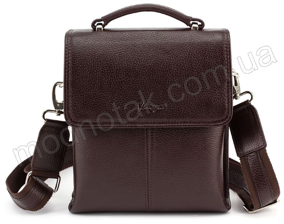 Мужская коричневая сумка из натуральной кожи с ручкой KARYA (0811-39)