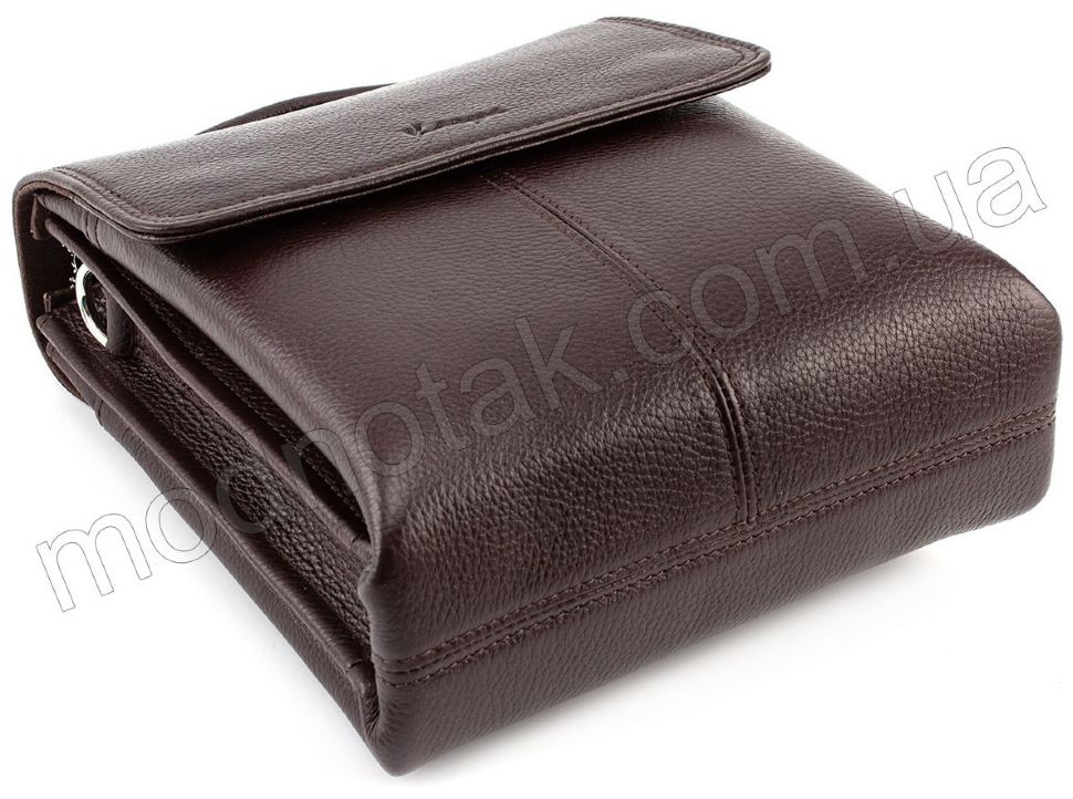 Мужская коричневая сумка из натуральной кожи с ручкой KARYA (0811-39)