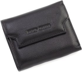 Мініатюрний жіночий гаманець із натуральної шкіри чорного кольору на магніті Marco Coverna 68631