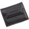 Мініатюрний жіночий гаманець із натуральної шкіри чорного кольору на магніті Marco Coverna 68631 - 1