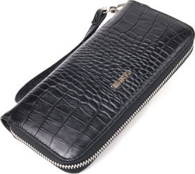 Горизонтальний жіночий гаманець із натуральної фактурної шкіри під крокодила CANPELLINI (2421623)
