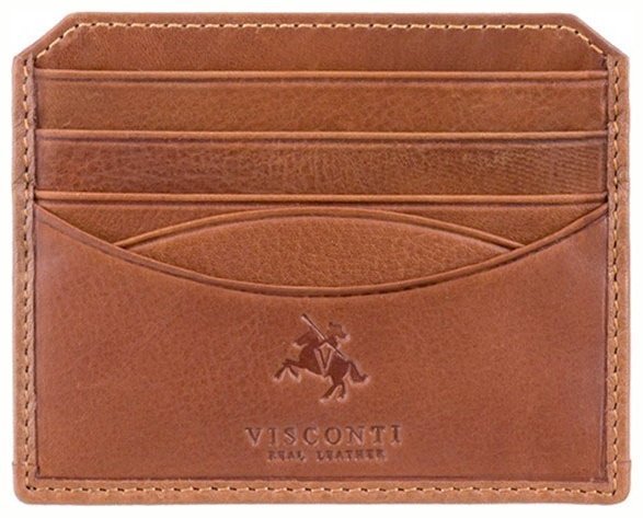 Світло-коричневий маленький картхолдер із натуральної шкіри Visconti Mendel 68831