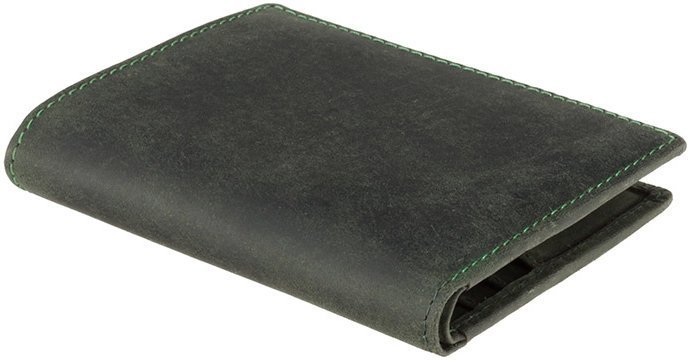 Компактне чоловіче портмоне із вінтажної шкіри зеленого кольору Visconti 69031