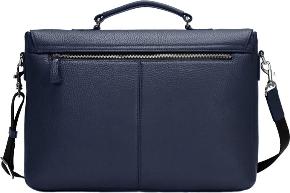 Классический мужской портфель синего цвета из высококачественной кожи Issa Hara (27063)