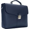 Класичний чоловічий портфель синього кольору з високоякісної шкіри Issa Hara (27063) - 3