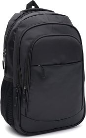 Вместительный мужской рюкзак из черного полиэстера на три молнии Monsen (59131)