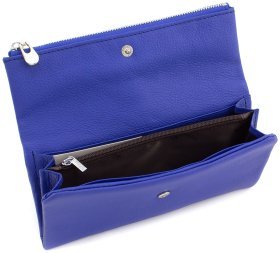Синій жіночий гаманець з м'якої шкіри на кнопці ST Leather (15397)