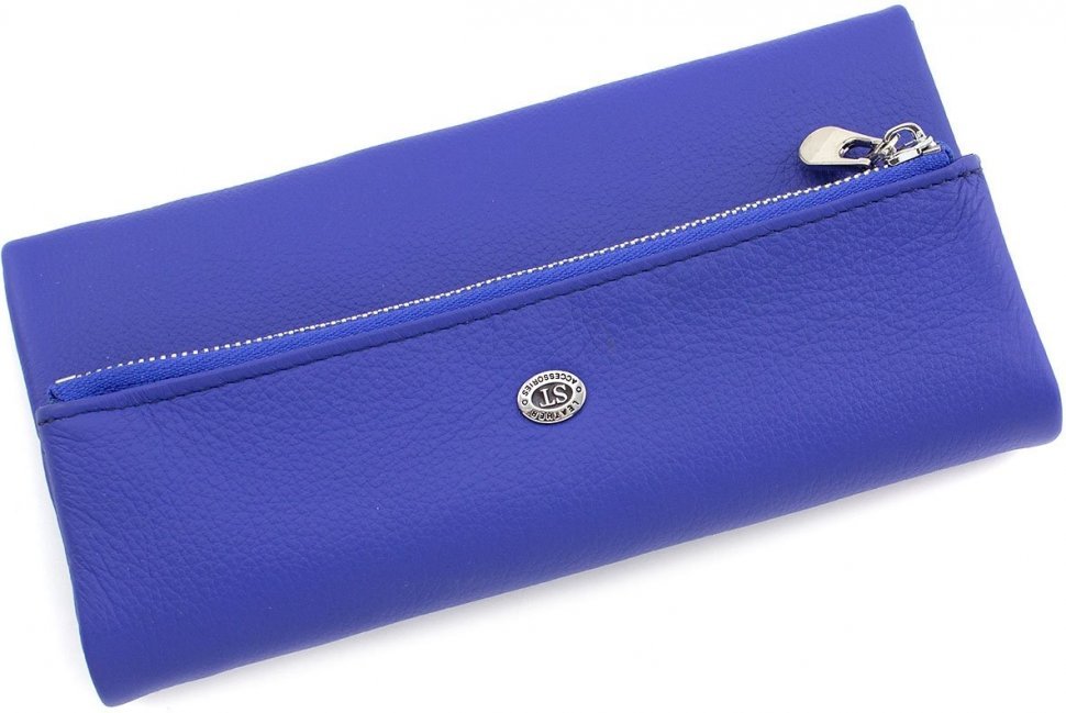 Синій жіночий гаманець з м'якої шкіри на кнопці ST Leather (15397)