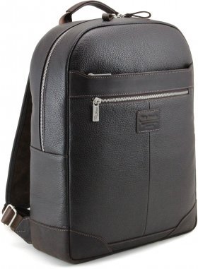 Коричневый мужской рюкзак из натуральной кожи под ноутбук Tom Stone (10952)