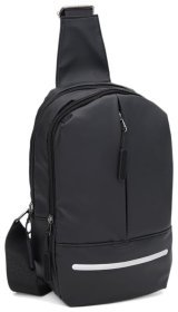 Стильный мужской рюкзак на одну лямку черного цвета Monsen 89931