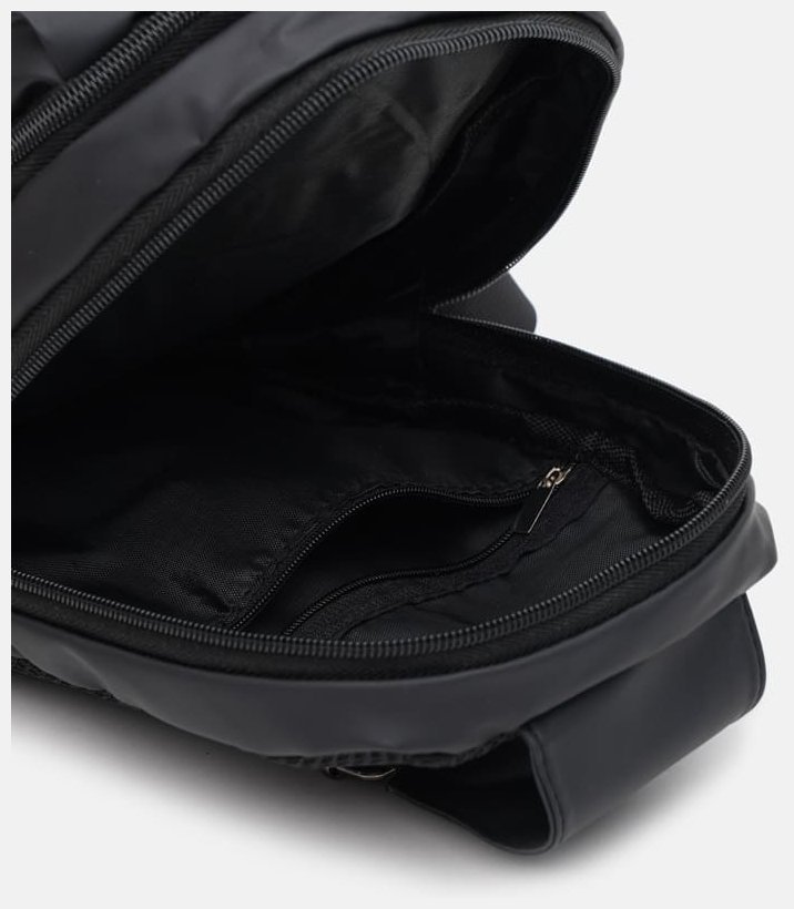 Стильный мужской рюкзак на одну лямку черного цвета Monsen 89931 modnotak фото №5