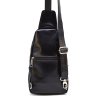 Мужской кожаный рюкзак-слинг черного цвета с одной лямкой TARWA (21658) - 3