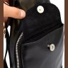 Чоловічий шкіряний рюкзак-слінг чорного кольору з однією лямкою TARWA (21658) - 8