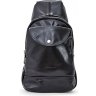 Мужской кожаный рюкзак-слинг черного цвета с одной лямкой TARWA (21658) - 9